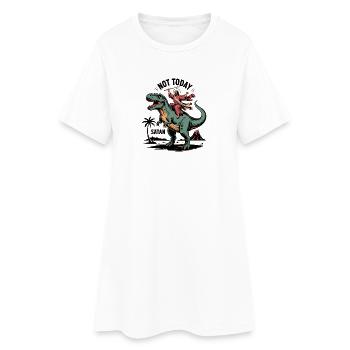 Pas aujourd’hui, Satan - T-shirt drôle de Jésus - Robe T-shirt Femme - blanc - Devant