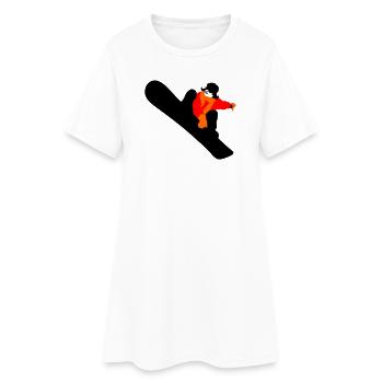 Snowboard - Frauen T-Shirt-Kleid - Weiß - Vorne
