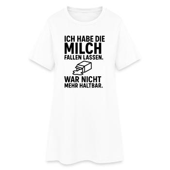 milch fallen lassen haltbar - Frauen T-Shirt-Kleid - Weiß - Vorne