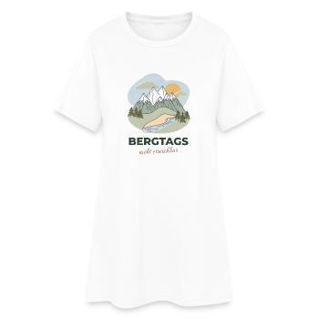 Bergtags – heute nicht erreichbar - Frauen T-Shirt-Kleid - Weiß - Vorne