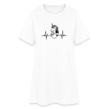 Unicorn Heart Heartbeat – Magical Fantasy Design - Women’s T-Shirt Dress - white - Front