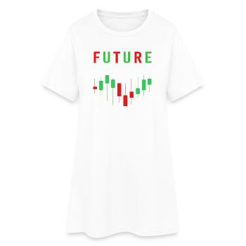 Trading Finance Actions Argent Bitcoin Capital - Robe T-shirt Femme - blanc - Devant
