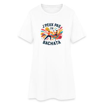 Farbenfroher Bachata-Freier Tanz - Frauen T-Shirt-Kleid - Weiß - Vorne