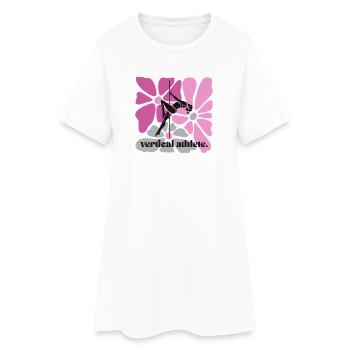 Athlète vertical en cadre de fleurs - Robe T-shirt Femme - blanc - Devant