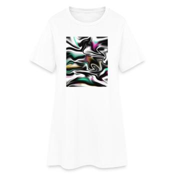Holographic Flow - mystical abstract - Women’s T-Shirt Dress - white - Front
