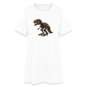 T-Rex mécanique en métal - Robe T-shirt Femme - blanc - Devant