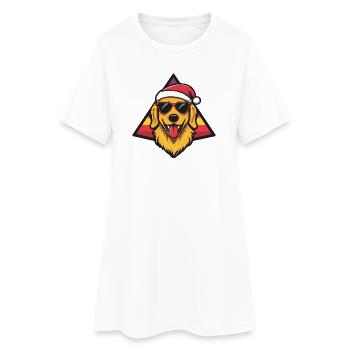 Style Chien en Père Noël - Robe T-shirt Femme - blanc - Devant