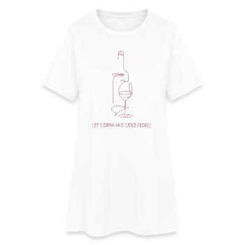 Drinks & Judging – One Line Art - Frauen T-Shirt-Kleid - Weiß - Vorne