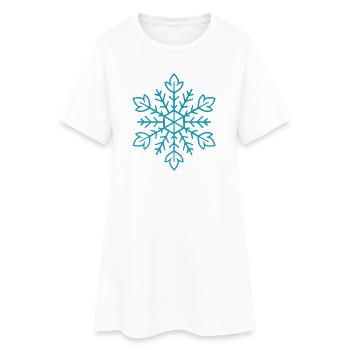 Flocon de neige | Montagne  | Ski | Snowboard - Robe T-shirt Femme - blanc - Devant