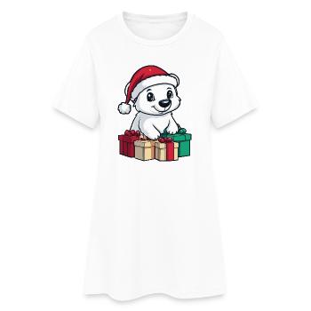 Cadeaux de Noël pour l’ours polaire Ours polaire - Robe T-shirt Femme - blanc - Devant
