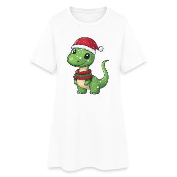 Dinosaurier brontosaurus Weihnachten Xmas - Frauen T-Shirt-Kleid - Weiß - Vorne