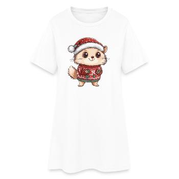 Igel Weihnachten Xmas - Frauen T-Shirt-Kleid - Weiß - Vorne