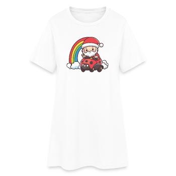 Ladybug Santa Claus Christmas - Women’s T-Shirt Dress - white - Front