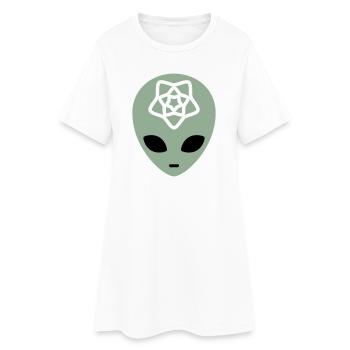 Geometric Alien Mindscape - Women’s T-Shirt Dress - white - Front