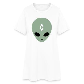 Alien Head Third Eye (three colours) - Women’s T-Shirt Dress - white - Front