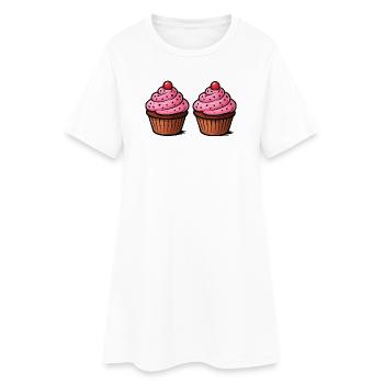 Pâtisserie de cupcakes - Robe T-shirt Femme - blanc - Devant