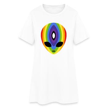 Prismatic Rainbow Alien - Women’s T-Shirt Dress - white - Front