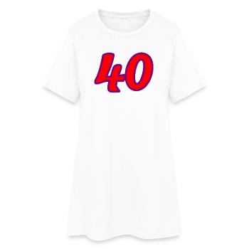 40. 40 ANS. 40e ANNIVERSAIRE. ANNIVERSAIRE 40 ANS. - Robe T-shirt Femme - blanc - Devant
