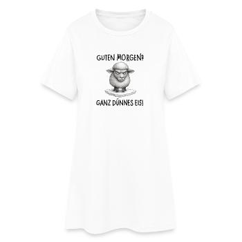 Grimmiges Schaf auf Eisplattform…. Guten Morgen ?  - Frauen T-Shirt-Kleid - Weiß - Vorne
