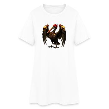 Corbeau Noir aux Crânes - Robe T-shirt Femme - blanc - Devant