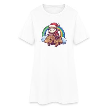 Armadillo Santa Claus Christmas - Women’s T-Shirt Dress - white - Front