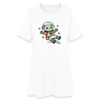 Axolotl Astronaute Kawaii - Robe T-shirt Femme - blanc - Devant