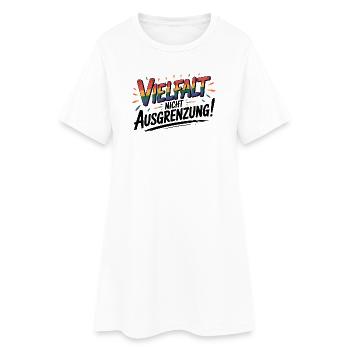 Vielfalt statt Ausgrenzung - Cool Pride Logo - Frauen T-Shirt-Kleid - Weiß - Vorne