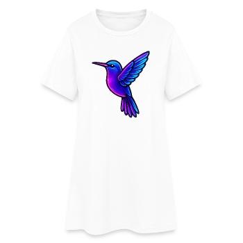 Neon Hummingbird Animals - Women’s T-Shirt Dress - white - Front