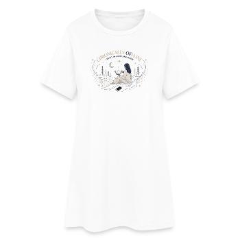 Chronically Offline - Frauen T-Shirt-Kleid - Weiß - Vorne
