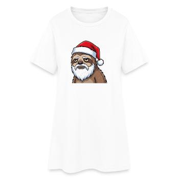 Lustiges müdes Faultier Xmas Motiv - Frauen T-Shirt-Kleid - Weiß - Vorne
