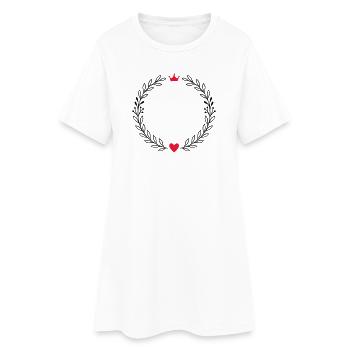 Couronne de laurier avec cœur et couronne - Robe T-shirt Femme - blanc - Devant