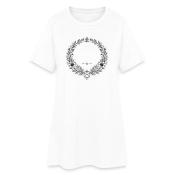 Couronne de fleurs avec croissant de lune - Robe T-shirt Femme - blanc - Devant