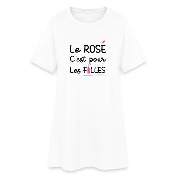 LE ROSÉ C'EST POUR LES FILLES !  - Robe T-shirt Femme - blanc - Devant
