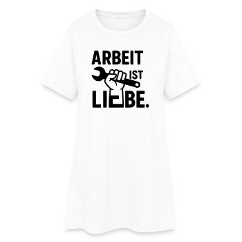 work is love - Women’s T-Shirt Dress - white - Front