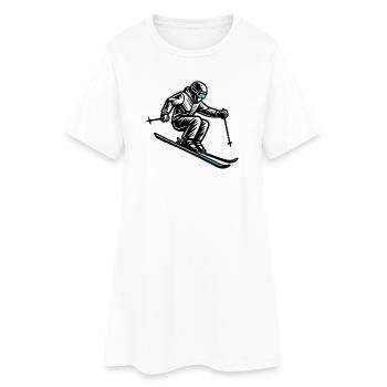 Ski | Skieur | Montagne - Robe T-shirt Femme - blanc - Devant