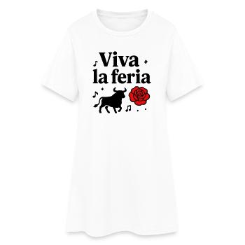 Motif Vive La Féria Taureau Banda Sud-Ouest - Robe T-shirt Femme - blanc - Devant
