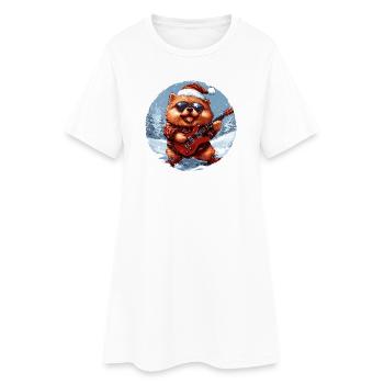 Chow Chow Dog Guitare de Noël - Robe T-shirt Femme - blanc - Devant