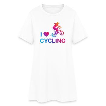 I Love Cycling Heart - Women’s T-Shirt Dress - white - Front