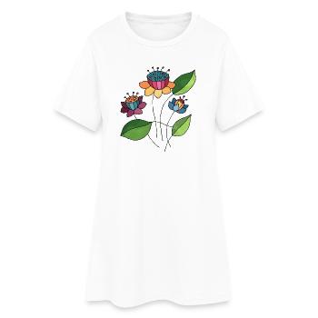 Flowers - Women’s T-Shirt Dress - white - Front