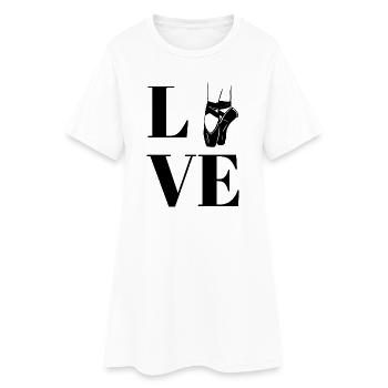 Love ballet - Robe T-shirt Femme - blanc - Devant