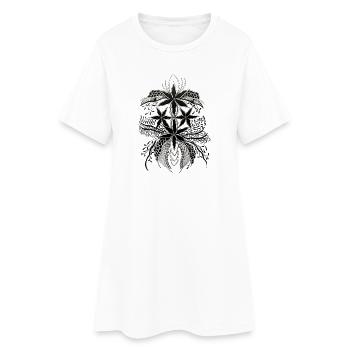 Ornement de mandala floral - Robe T-shirt Femme - blanc - Devant
