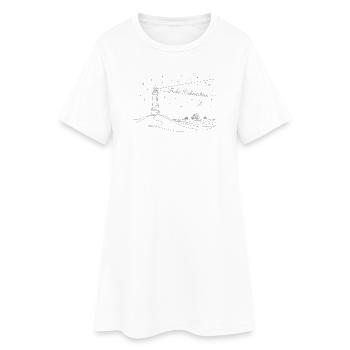 Joyeux Noël, phare, mer et plage - Robe T-shirt Femme - blanc - Devant