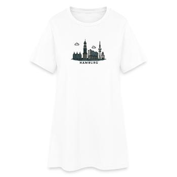 Hamburg Skyline  - Frauen T-Shirt-Kleid - Weiß - Vorne