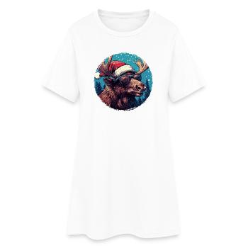 Renne avec des lunettes de soleil - Robe T-shirt Femme - blanc - Devant