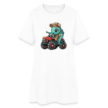 Éleveur de tracteurs hippocampes - Robe T-shirt Femme - blanc - Devant