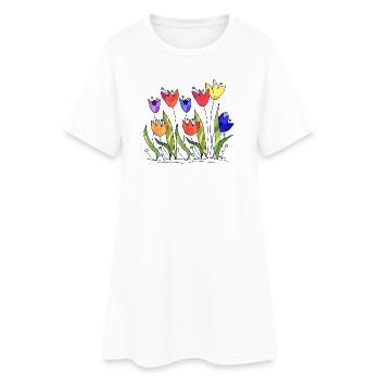 Fleur - Robe T-shirt Femme - blanc - Devant
