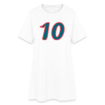 10. 10 ANS. 10e ANNIVERSAIRE. ANNIVERSAIRE 10 ANS. - Robe T-shirt Femme - blanc - Devant