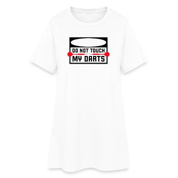Do Not Touch My Darts Warning Darts Player Humor - Women’s T-Shirt Dress - white - Front