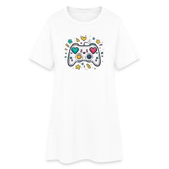 Conception de jeu Heart Controller Neon - Robe T-shirt Femme - blanc - Devant