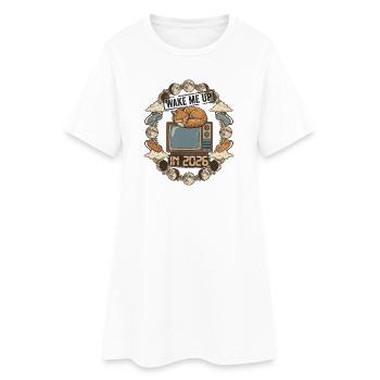 Réveille-moi en 2026 - Robe T-shirt Femme - blanc - Devant